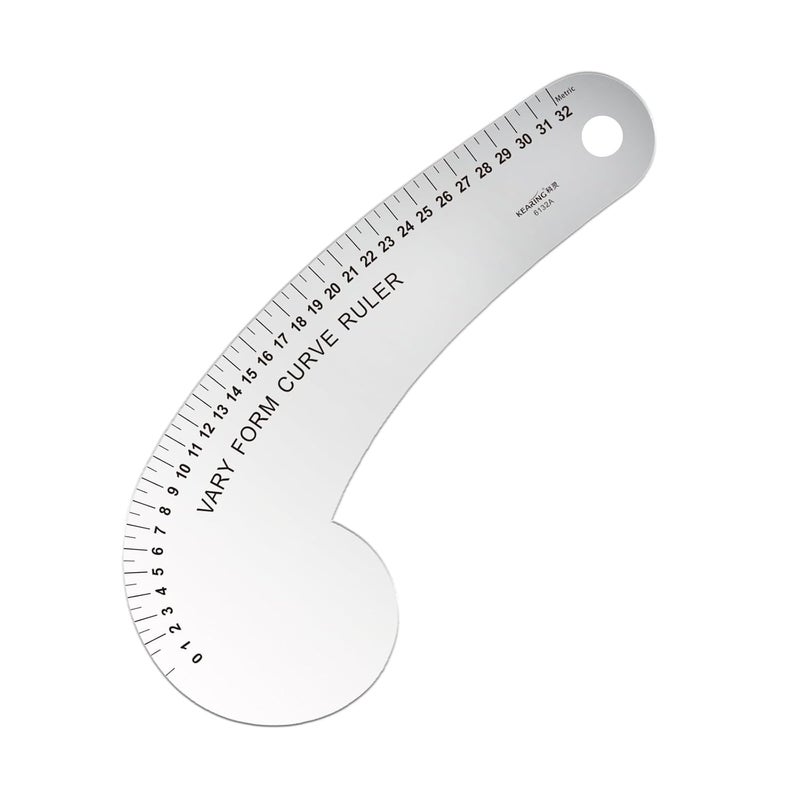 KEARING 32CM French Curve for Pattern Making, Vary Form Curve Ruler for Sewing, Aviation Aluminum Hip Curve Ruler for Measuring Sewing,Fashion Design,Quilting - Image 1